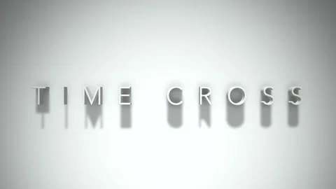 Time cross 3D title animation with shadows on a white background Video stock 297382547