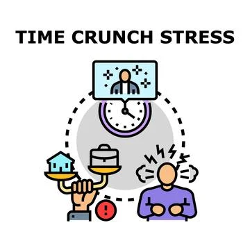 Time crunch stress concept balancing work and life Stock Illustration