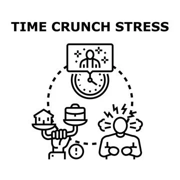Time crunch stress concept balancing work and life Stock Illustration