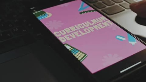 Time to Curriculum development graphic presentation on smartphone screen. Waves Stock Footage 270496237