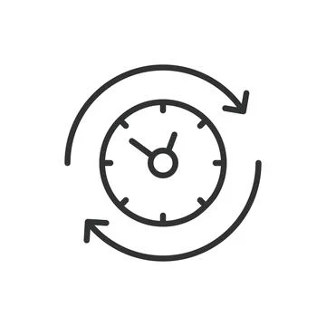 Time cycles, in line design. Time cycles, repetition, time loop, cycle icon 库存插图