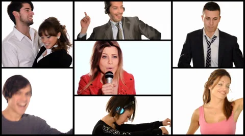 Time to dance! dancing people collage Stock Footage 34559583