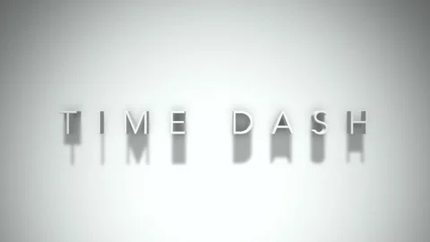 Time dash 3D title animation with shadows on a white background Stock Footage 297386318