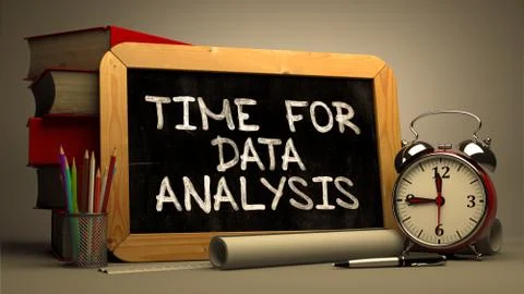Time for Data Analysis Concept Hand Drawn on Chalkboard Stock Illustration
