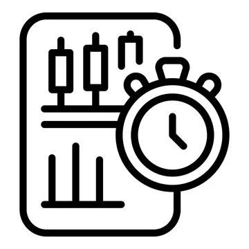 Time data icon outline vector. Graph research Stock Illustration