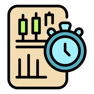 Time data icon vector flat Stock Illustration