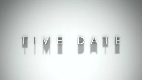 Time date 3D title animation with shadows on a white background Stock-Footage 297387952