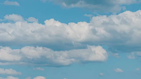 Time delay photography of blue sky and white clouds Stock Footage 154226624