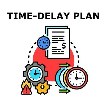Time delay plan business process management icon Stock Illustration