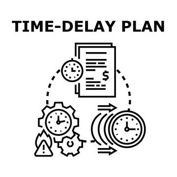 Time delay plan business process management icon Stock Illustration