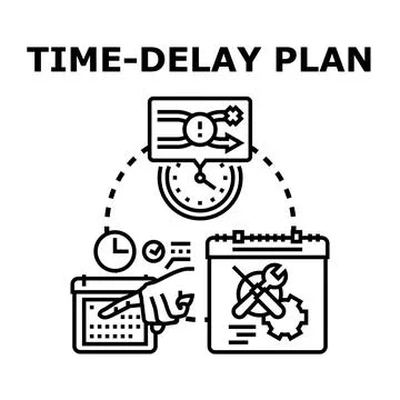 Time delay plan developing project management schedule Stock Illustration