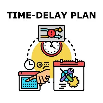 Time delay plan developing project management schedule Stock Illustration