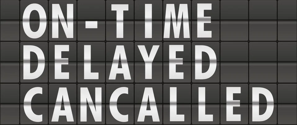 On Time Delayed Cancelled Stock Illustration