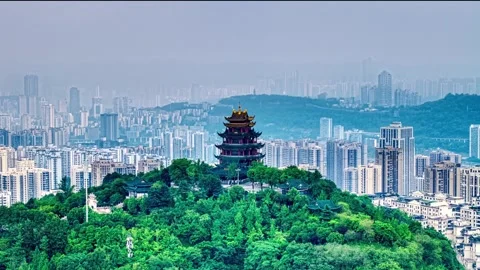 Time-delayed capture of the collision between Zen and modernity Stock Footage 313856526