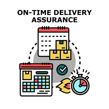 On time delivery assurance concept with quick logistics Illustrazione stock