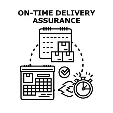 On time delivery assurance concept with quick logistics Stock Illustration