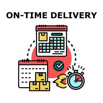 On time delivery concept with fast shipping and schedule management イラスト素材