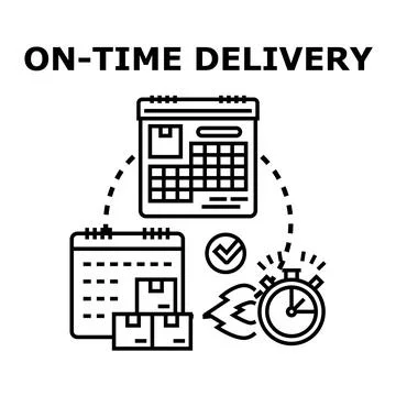 On time delivery concept with fast shipping and schedule management イラスト素材