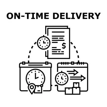On time delivery concept with scheduling and logistics Illustration