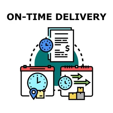 On time delivery concept with scheduling and logistics Stock Illustration