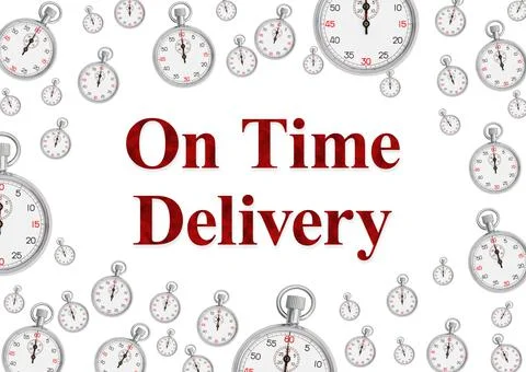 On time delivery message with stopwatch Stock Illustration