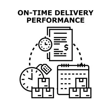 On time delivery performance concept illustrating logistics efficiency Stock Illustration