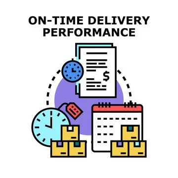 On time delivery performance concept illustrating logistics efficiency Stock Illustration