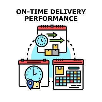 On time delivery performance concept presenting punctual logistics イラスト素材