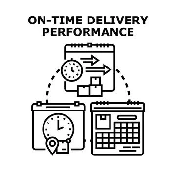 On time delivery performance concept presenting punctual logistics イラスト素材