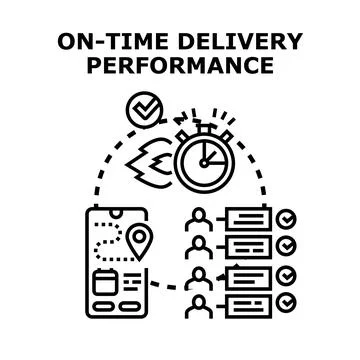 On time delivery performance concept tracking success Stock Illustration