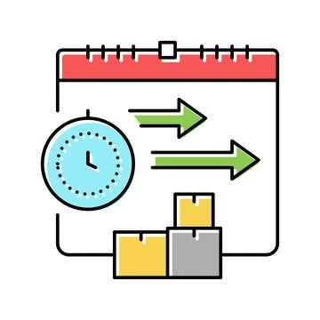 Time delivery procurement color icon vector illustration Stock Illustration