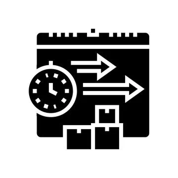 Time delivery procurement glyph icon vector illustration Stock Illustration