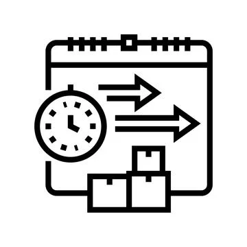 Time delivery procurement line icon vector illustration Stock Illustration