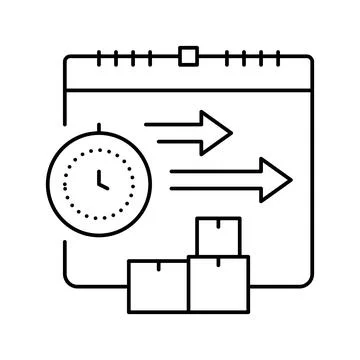 Time delivery procurement line icon vector illustration Stock Illustration