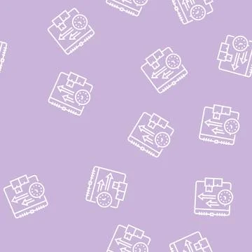 Time delivery procurement line seamless pattern Stock Illustration