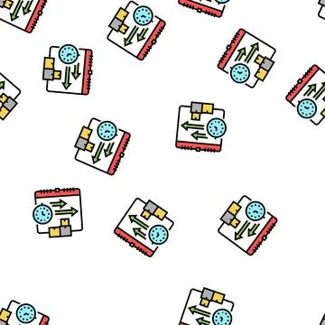 Time delivery procurement vector seamless pattern Stock Illustration
