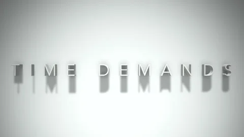 Time demands 3D title animation with shadows on a white background Stock Footage 297905409