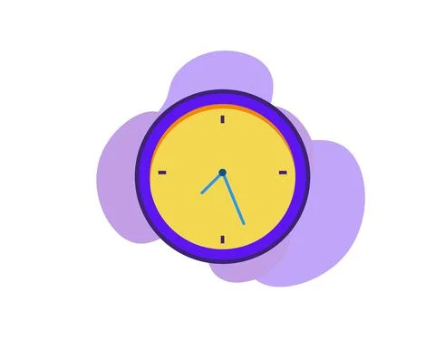 Time Design Clock Icon Flat Illustration Stock Illustration