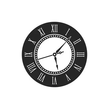 Time design, clock with roman numerals isolated Stock Illustration
