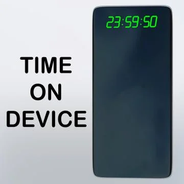 TIME ON DEVICE concept 库存照片