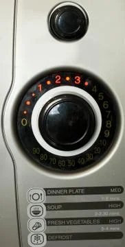 Time dial of a microwave oven Stock Photos