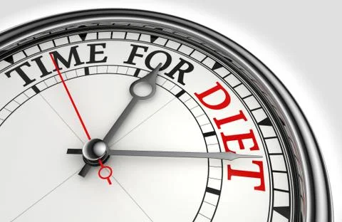 Time for diet concept clock Stock Illustration