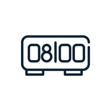 Time digital clock linear design Illustrazione stock