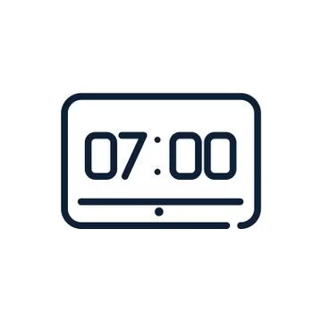 Time digital clock timer hour linear design Stock Illustration