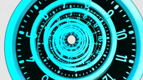 Time digital. Spiral Clock Zoom Motion. Moving time spiral .Time Abstract.  Stock Footage 200926390