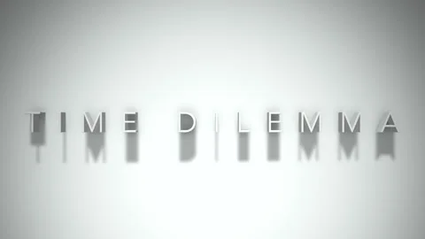 Time dilemma 3D title animation with shadows on a white background 스톡 동영상 297905848