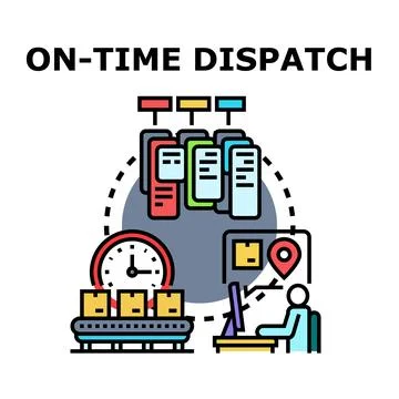 On time dispatch shipping logistics and delivery concept Stock Illustration