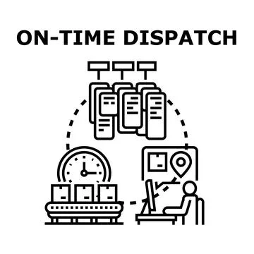 On time dispatch shipping logistics and delivery concept Stock Illustration