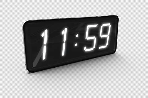 Time displayed on a digital clock Illustrazione stock