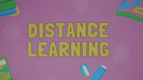 Time to Distance learning inscription on changing color background. Learning 库存影片 270502546